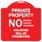 Signmission No Soliciting Loitering Trespassing. Violators Will Be Prosecuted Aluminum Sign, 18" H, RW-1818-9946 A-DES-RW-1818-9946 - alternate 1